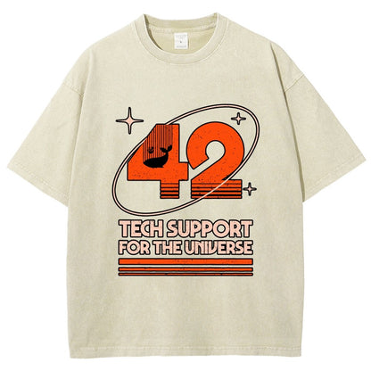 42 - Tech Support For The Universe Vintage Distressed T-shirt