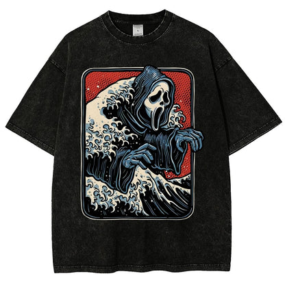 Ghost Wave Vintage Distressed T-shirt