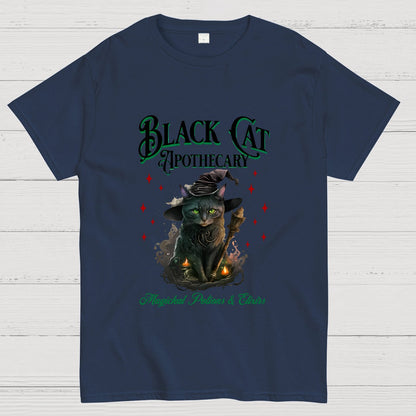 Black Cat Apothecary Halloween Geeky T-Shirt