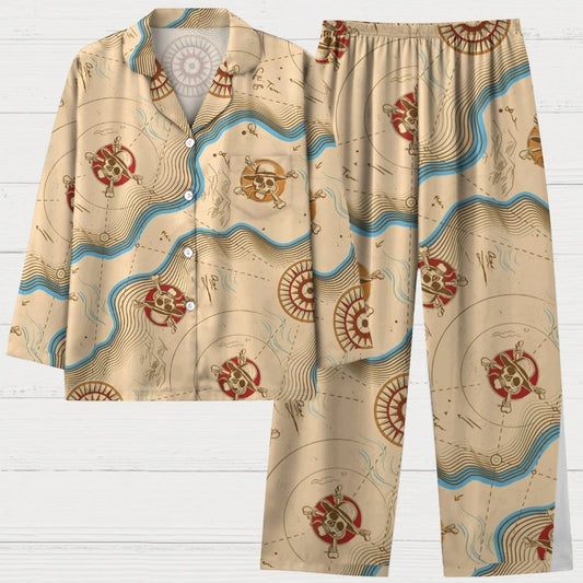 Skeleton Route Geek Long Sleeve Pajama Set