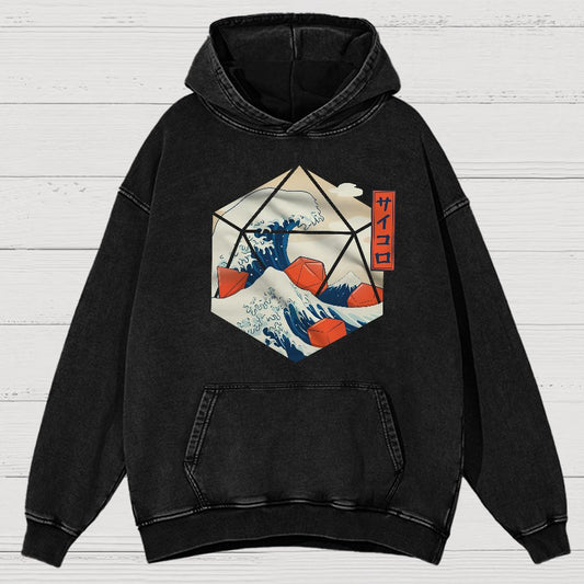 Fibonacci Wave Science Dice Vintage Distressed Hoodie