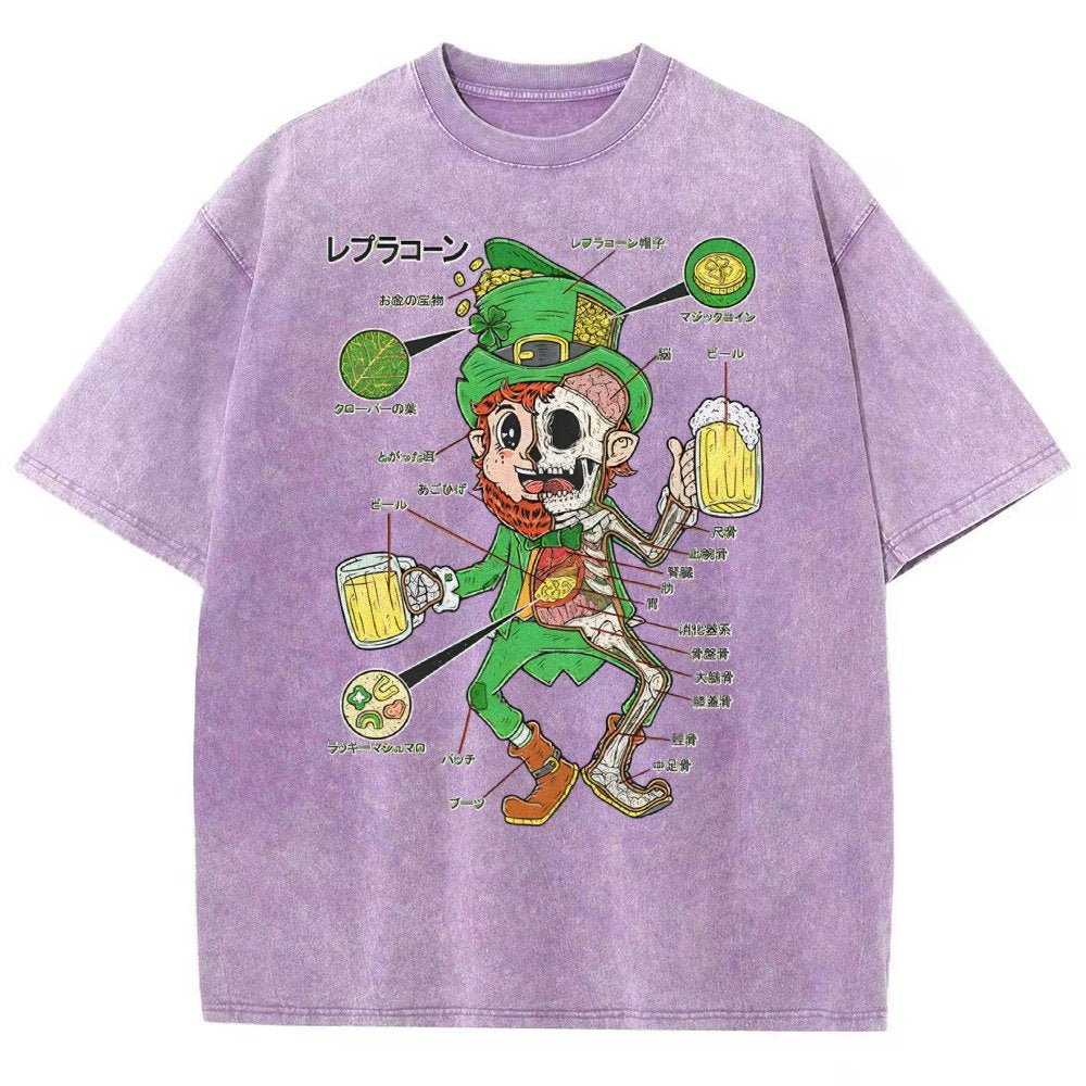 LEPRECHAUN ANATOMY-St. Patrick's Day Vintage Distressed T-shirt