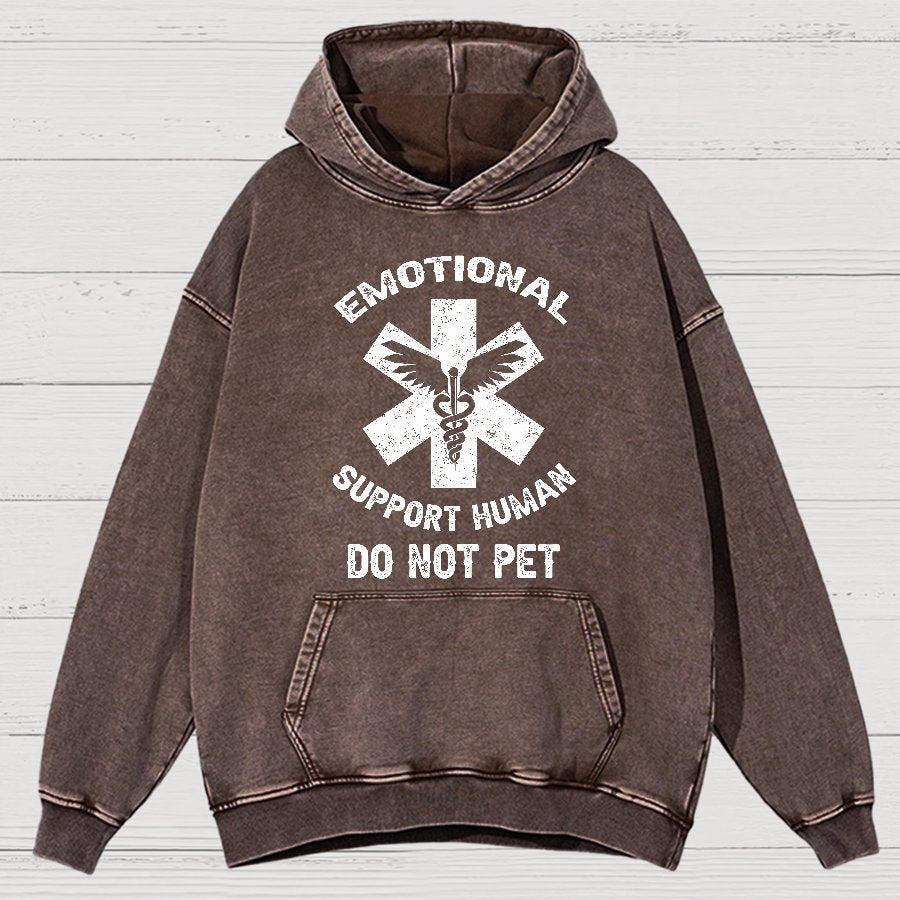 Emotional Support Human Do Not Pet Vintage Distressed Hoodie