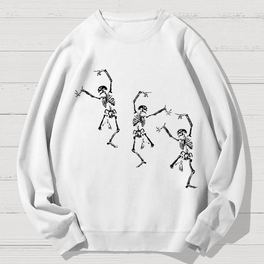 Skeleton Dancing Halloween Geek Cotton Sweatshirt