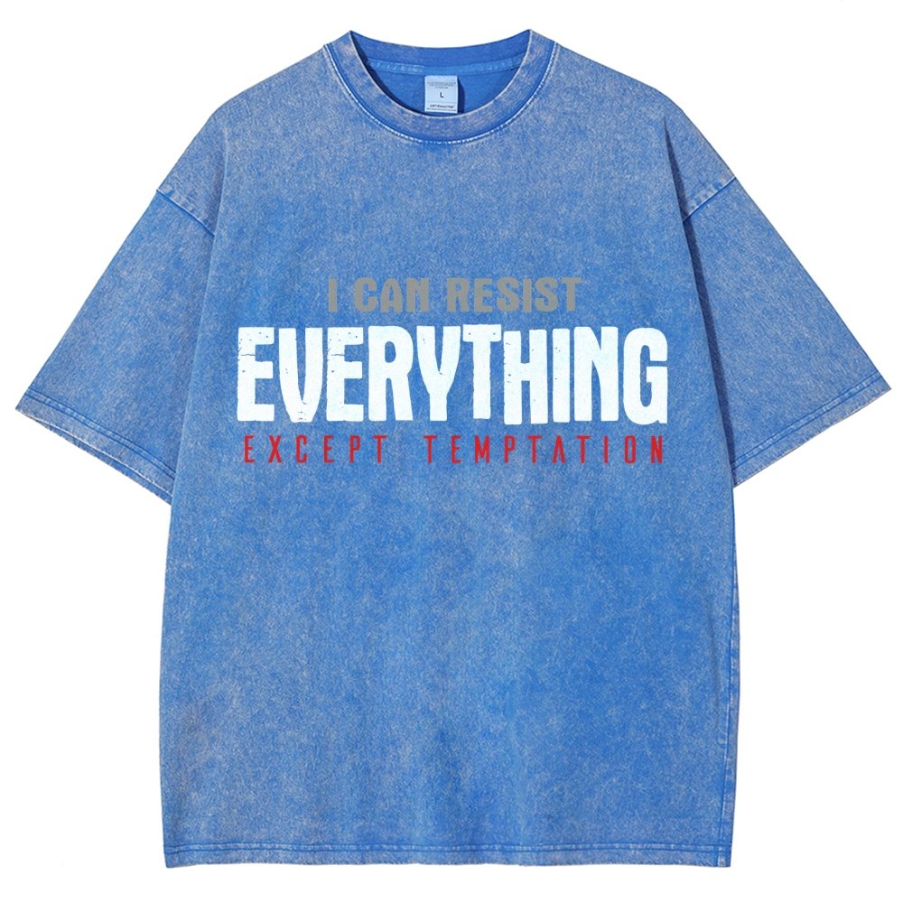 I Can Resist Everything Except Temptation Vintage Distressed T-shirt