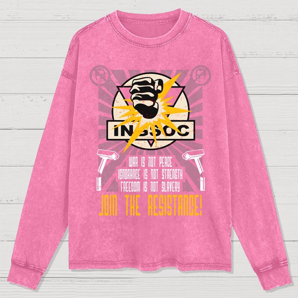 Join The Rebellion Washed Long Sleeve Tee