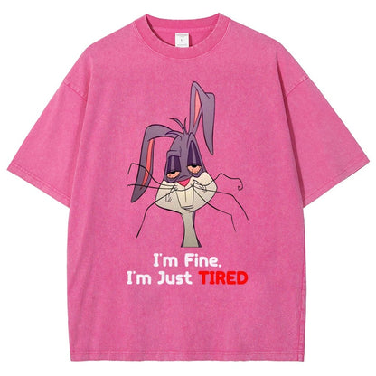 I'm Fine I'm Just Tired Vintage Distressed T-shirt