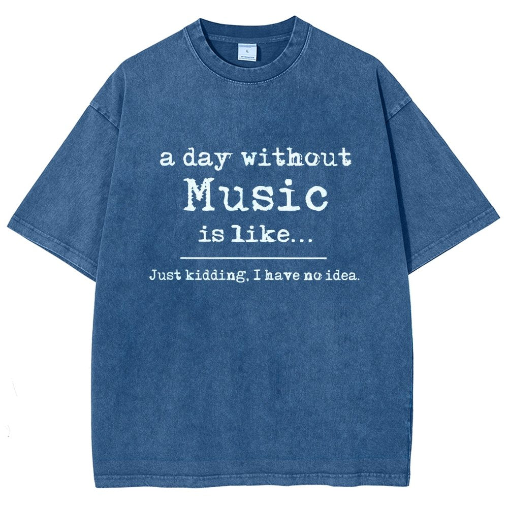 A Day Without Music Is Like Vintage Distressed T-shirt