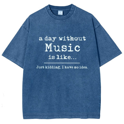 A Day Without Music Is Like Vintage Distressed T-shirt