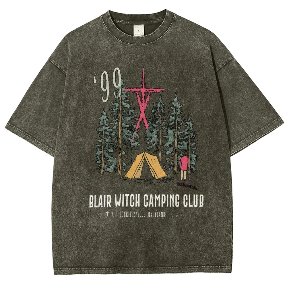 Witch Camping Vintage Distressed T-shirt