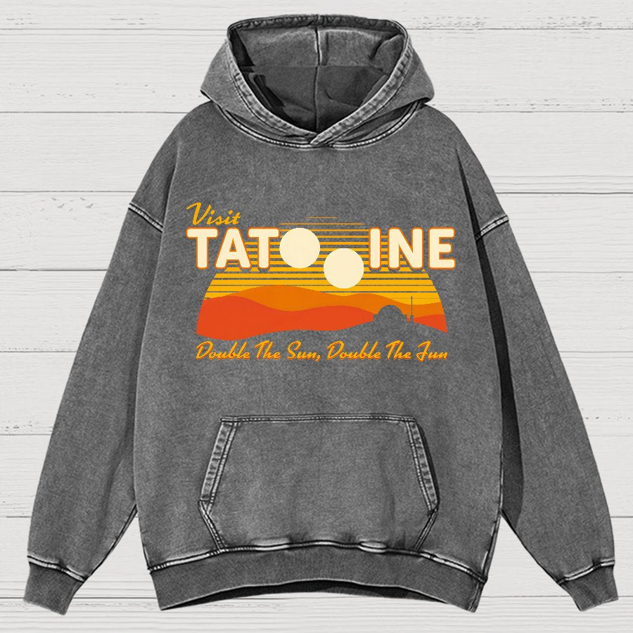 Double The Sun, Double The Fun Vintage Distressed Hoodie
