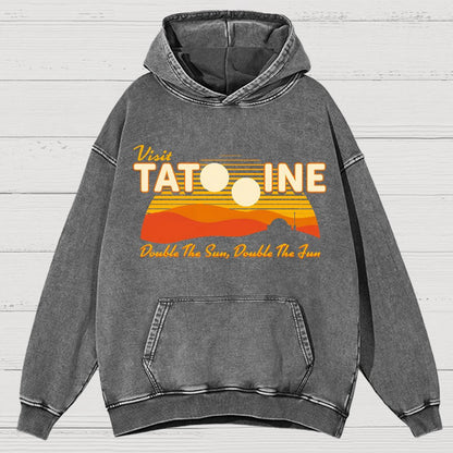 Double The Sun, Double The Fun Vintage Distressed Hoodie