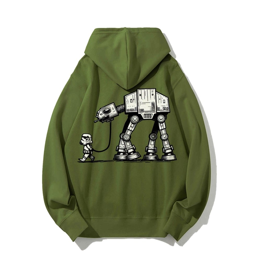 Galactic Robot Dog - Planetary Skirmishes Printed Back Unisex Cotton Hoodie