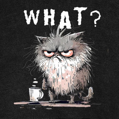Bad Temper Feline With Coffee Grumpily Catty Funny Vintage Distressed Hoodie