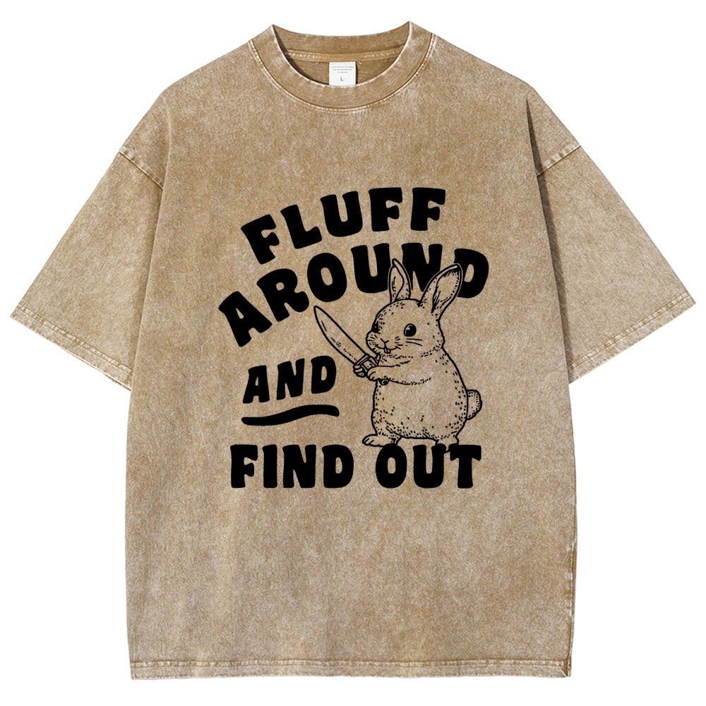 Fluff Around And Find Out Rabbit Vintage Distressed T-shirt