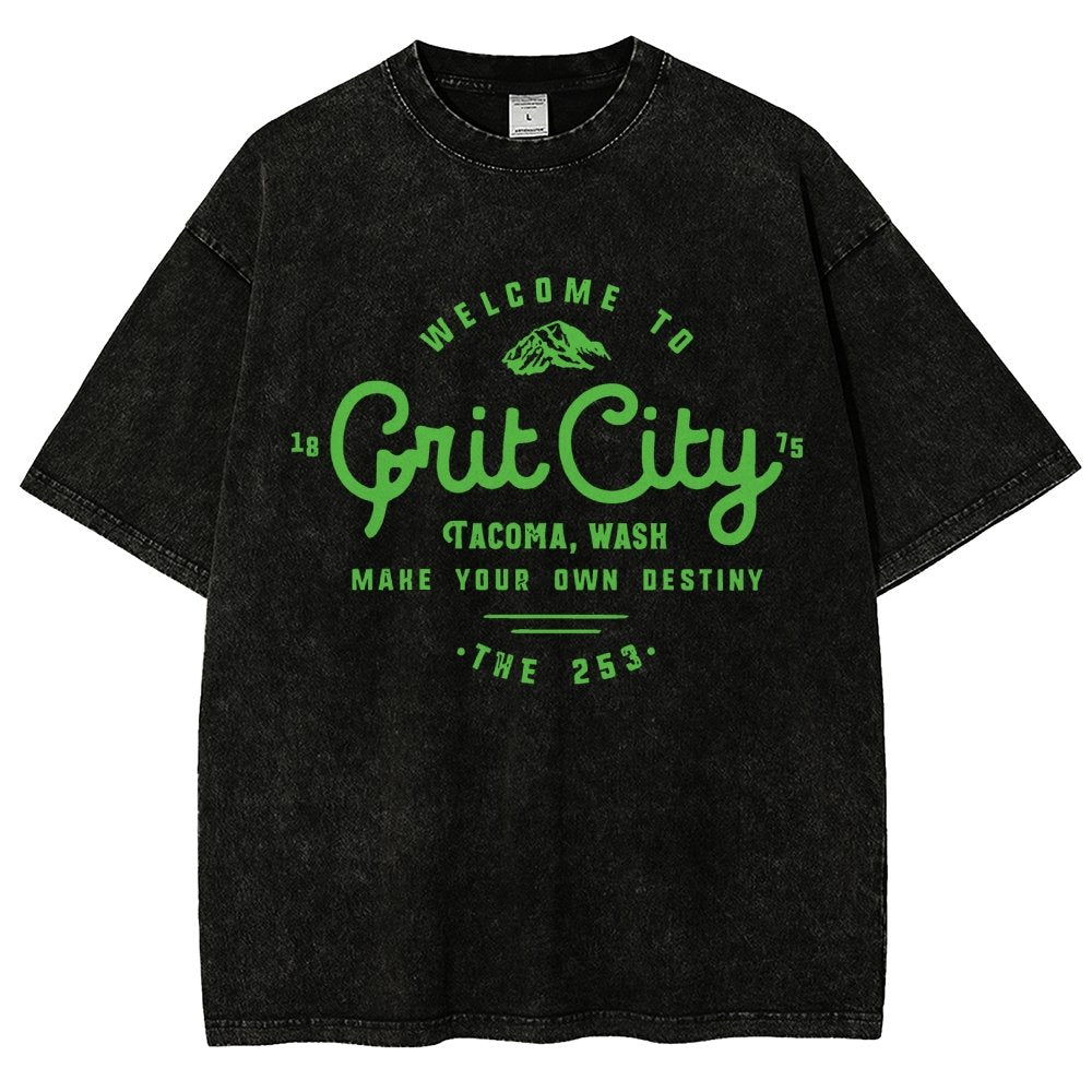 Grit City Tacoma Washington Vintage Distressed T-shirt