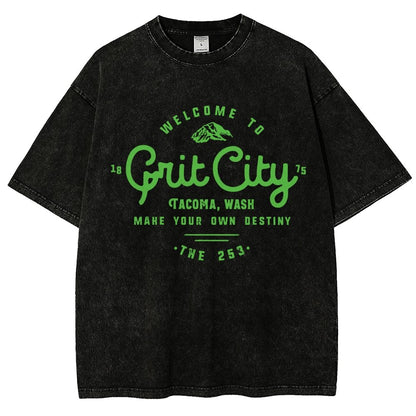 Grit City Tacoma Washington Vintage Distressed T-shirt