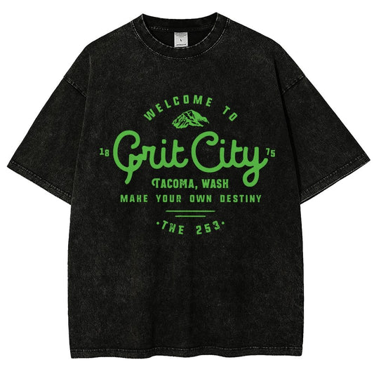 Grit City Tacoma Washington Vintage Distressed T-shirt