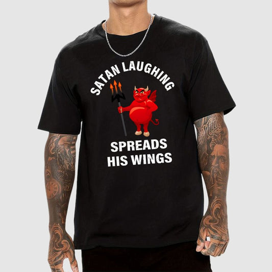 Satan Laughing Spreads His Wings Unisex Geek T-Shirt