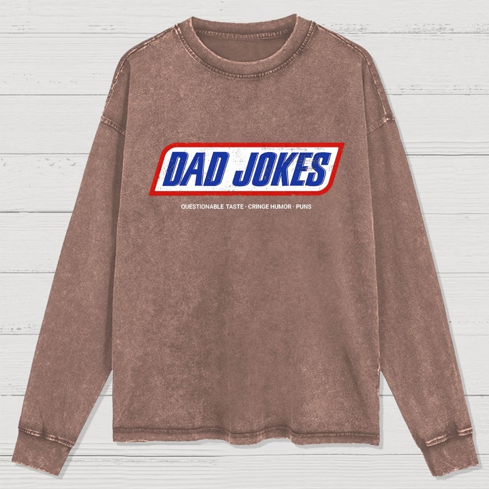 Dad Jokes - Questionable Taste Edition Washed Long Sleeve Tee