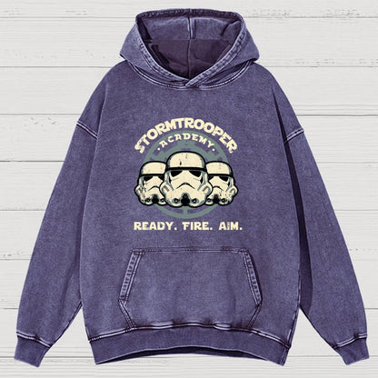Ready. Fire. Aim. Vintage Distressed Hoodie