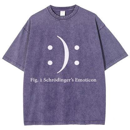 Schrodinger's Emoticon Vintage Distressed T-shirt