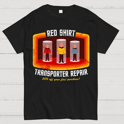 Red Shirt Space Repair Geek T-Shirt