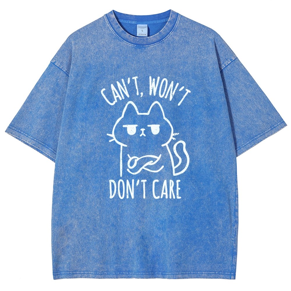 Can't Won't Don't Care Vintage Distressed T-shirt