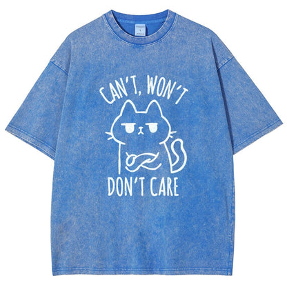 Can't Won't Don't Care Vintage Distressed T-shirt