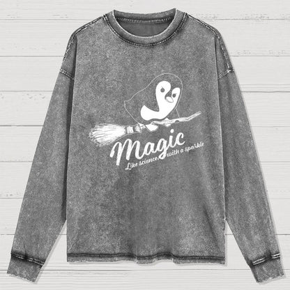 Science With Sparkle Washed Long Sleeve Tee