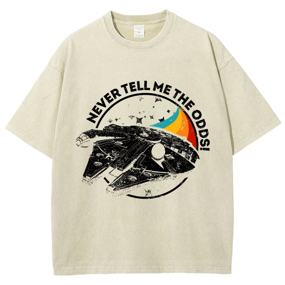 Never Tell Me the Retro Odds Vintage Distressed T-shirt
