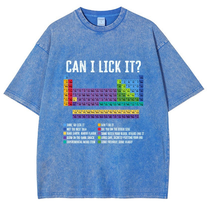 Can I Lick It Chemistry Teacher Science Day Vintage Distressed T-shirt