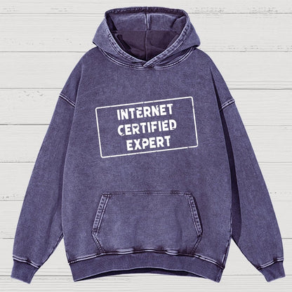 Internet Certified Expert Vintage Distressed Hoodie