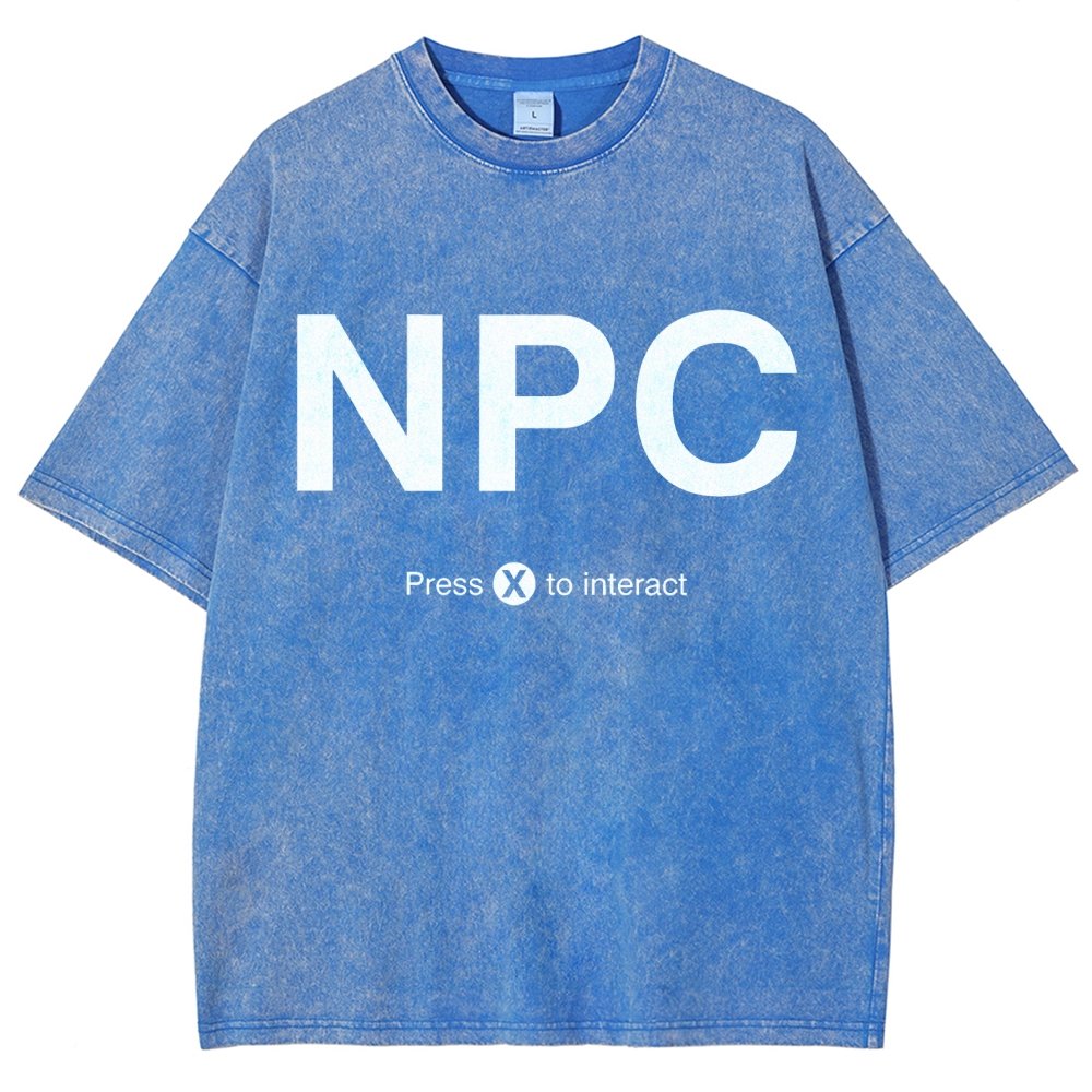 NPC Press X to Interact Vintage Distressed T-shirt