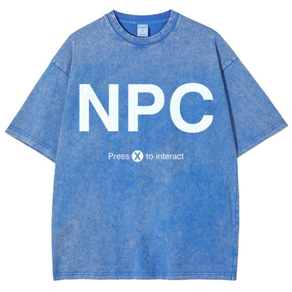 NPC Press X to Interact Vintage Distressed T-shirt
