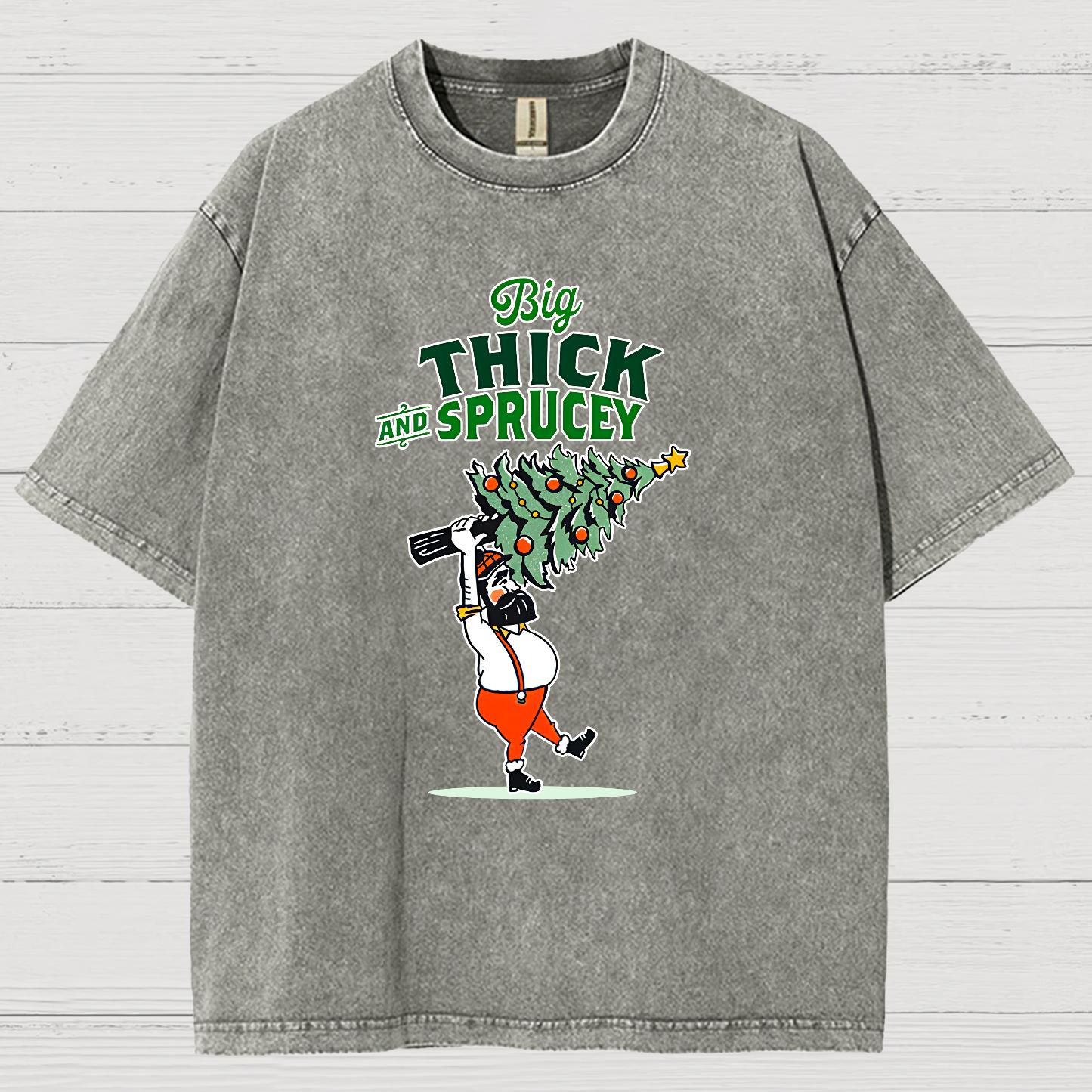 Big Thick & Sprucey，Christmas Vintage Distressed T-shirt