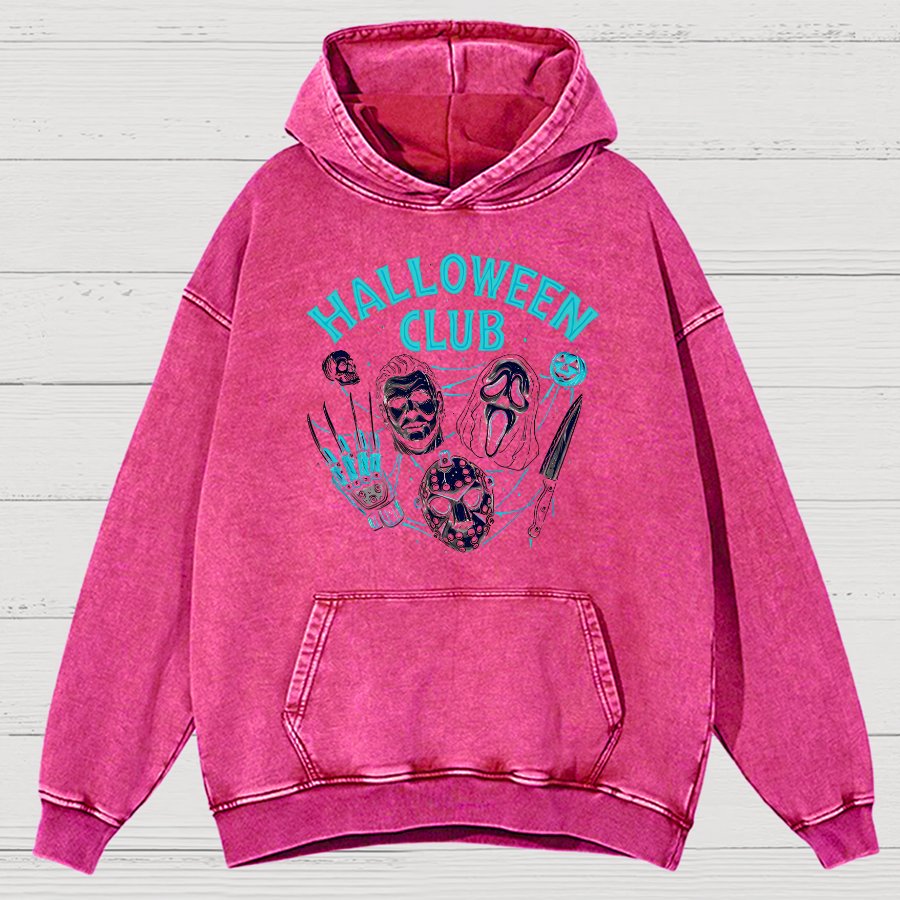 Halloween Club Vintage Distressed Hoodie