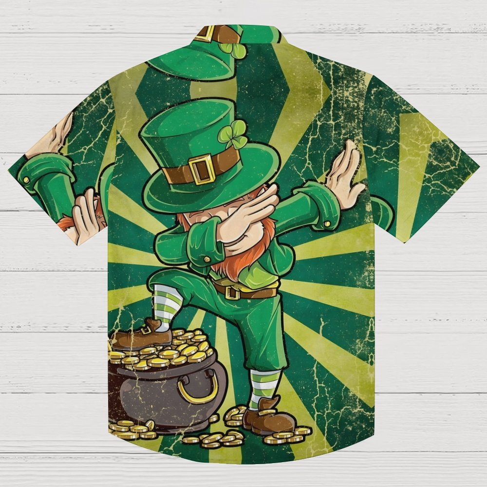 St. Patrick's Day Vintage Art Print Geek Hawaiian Shirt