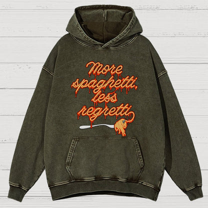 More Spaghetti Less Regretti Vintage Distressed Hoodie