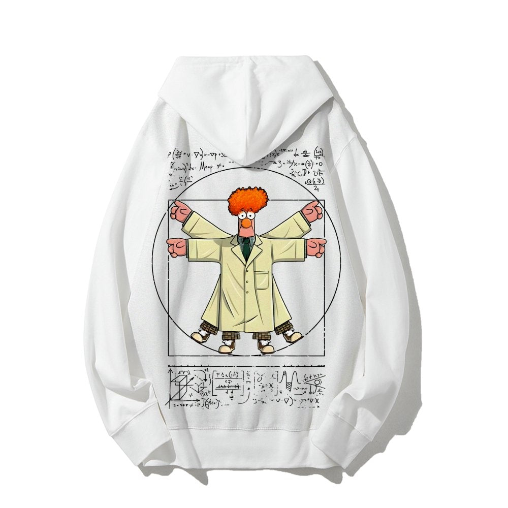 Vitruvian Puppet Printed Back Unisex Cotton Hoodie