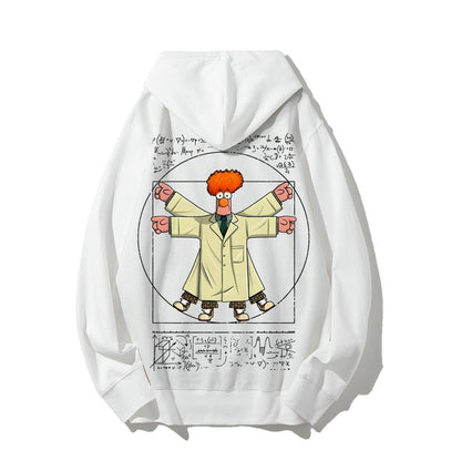 Vitruvian Puppet Printed Back Unisex Cotton Hoodie