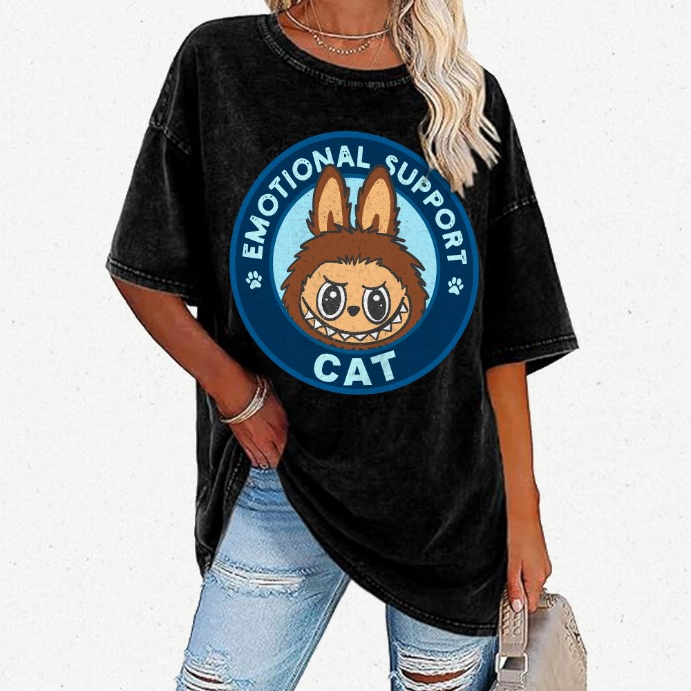 Emotional Support Cat Vintage Distressed T-shirt