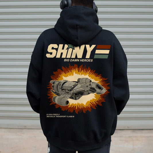 Shiny Heroes Printed Back Cotton Hoodie