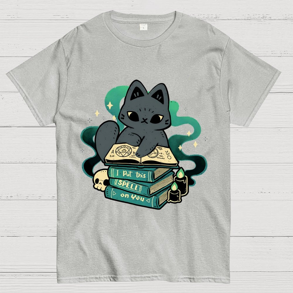 Magical Cat with Spellbook Geek T-Shirt