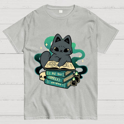 Magical Cat with Spellbook Geek T-Shirt
