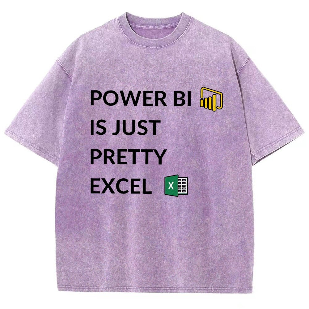 Excel VS Power BI Vintage Distressed T-shirt