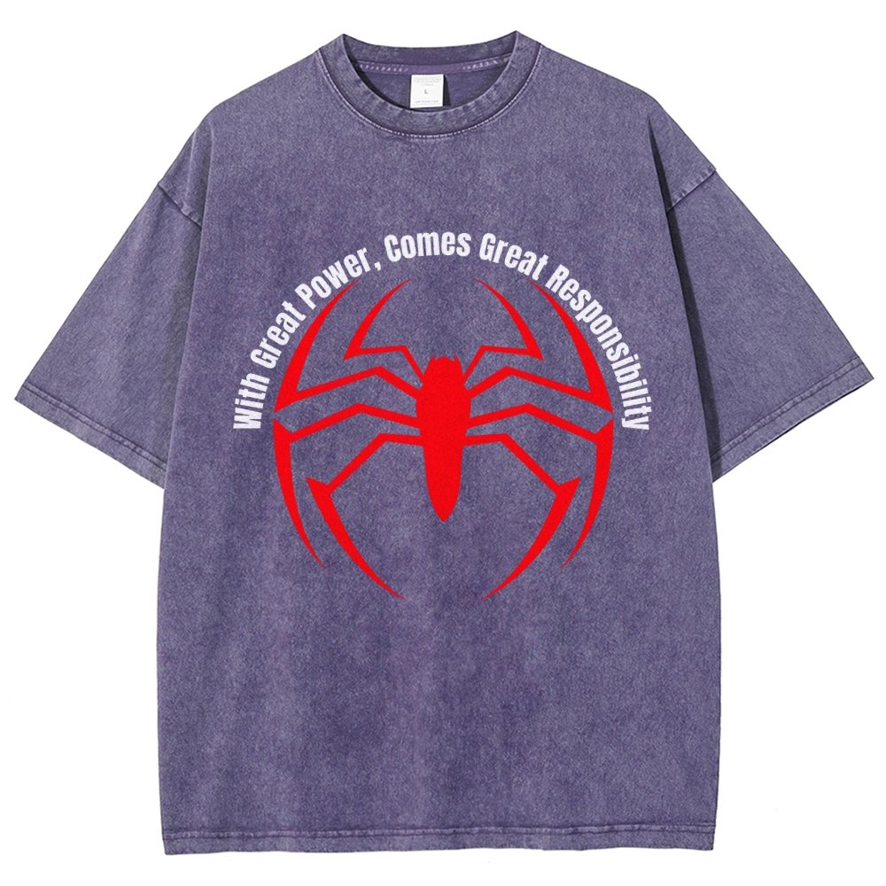 With Great Power Comes Great Responsibility Vintage Distressed T-shirt