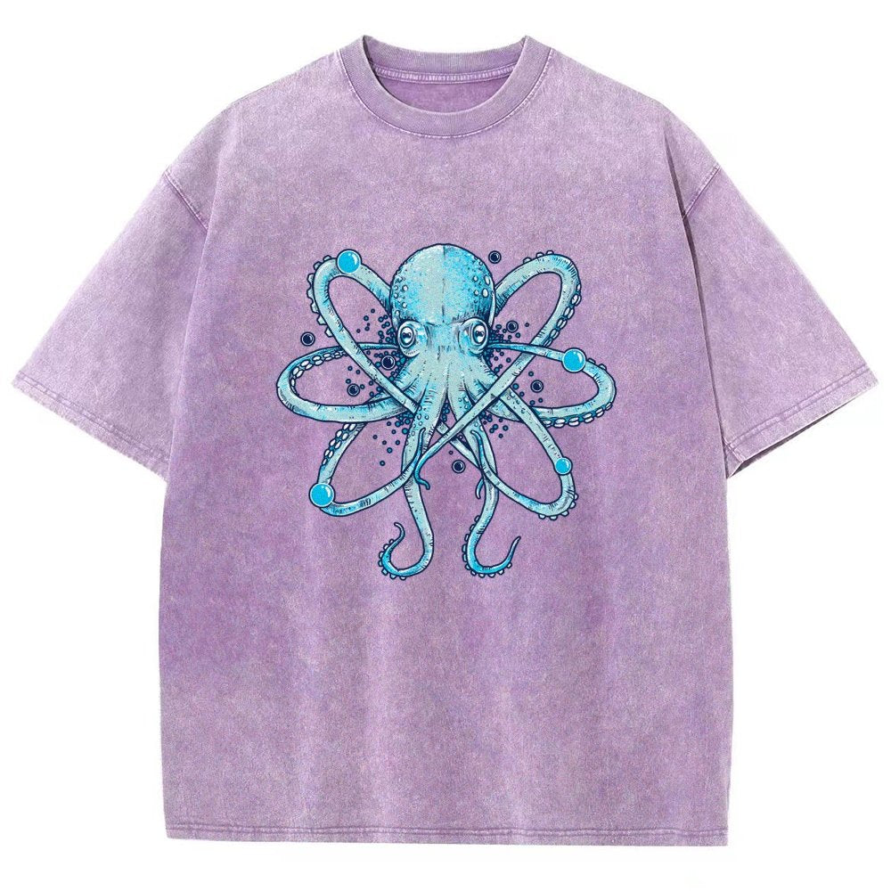 Atomic Octopus Vintage Distressed T-shirt