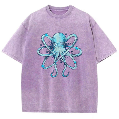 Atomic Octopus Vintage Distressed T-shirt