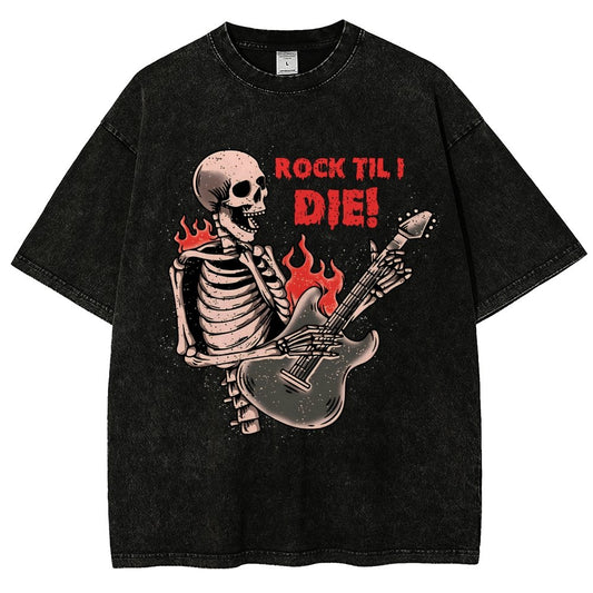 Rock Til I Die Vintage Distressed T-shirt